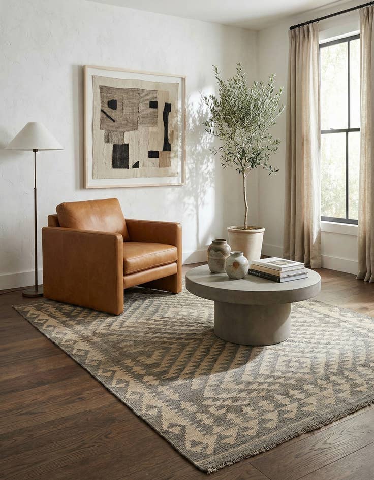 Detail image of 3' 6 x 5'  Hand Woven Kilim Maymana Wool Rug