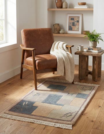 2' 3 x 3' 2 Hand Knotted Tibet Wool Rug