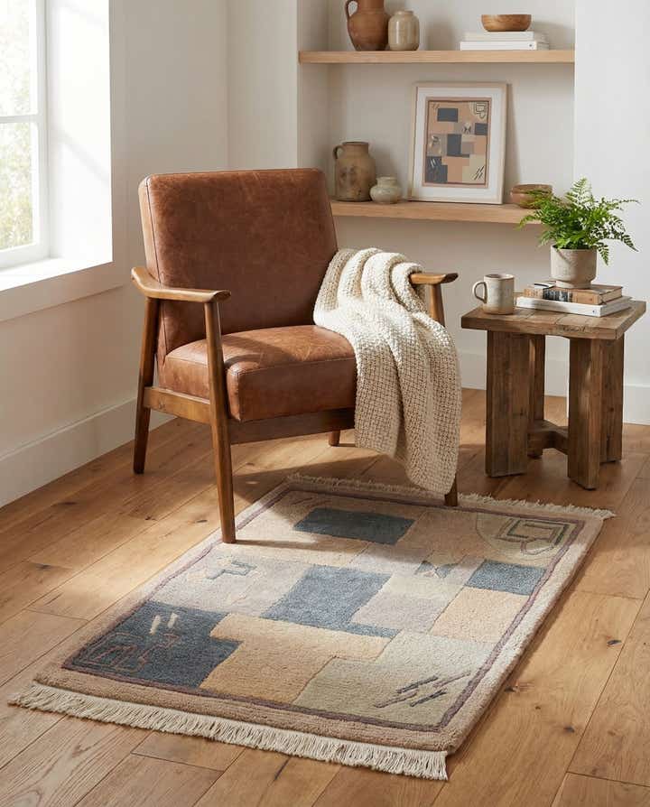 2' 3 x 3' 2 Hand Knotted Tibet Wool Rug