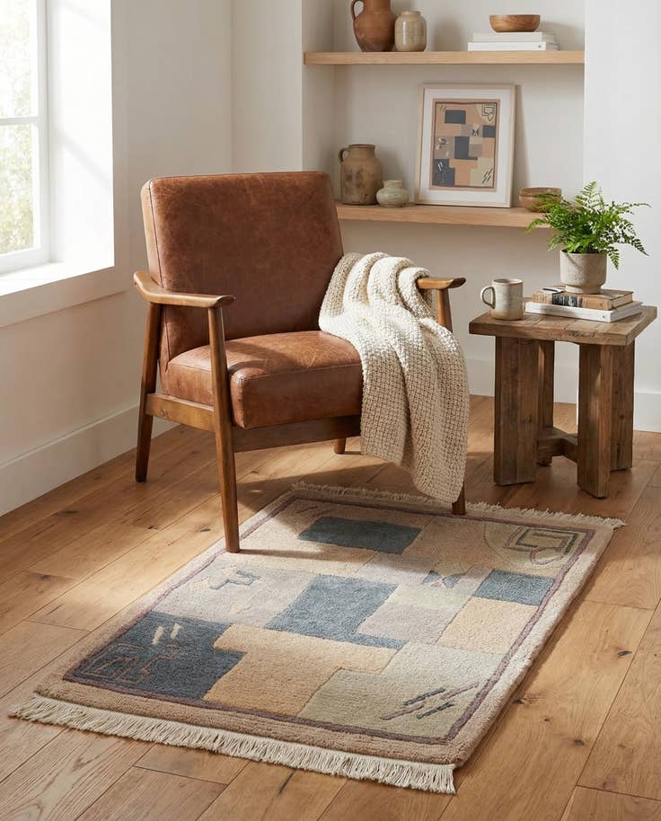 Detail image of 2' 3 x 3' 2 Hand Knotted Tibet Wool Rug