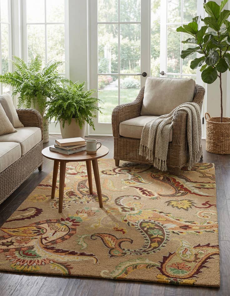 Detail image of 5' x 8' Agra Wool Rug