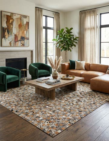 8' x 10' Cowhide Leather Rug