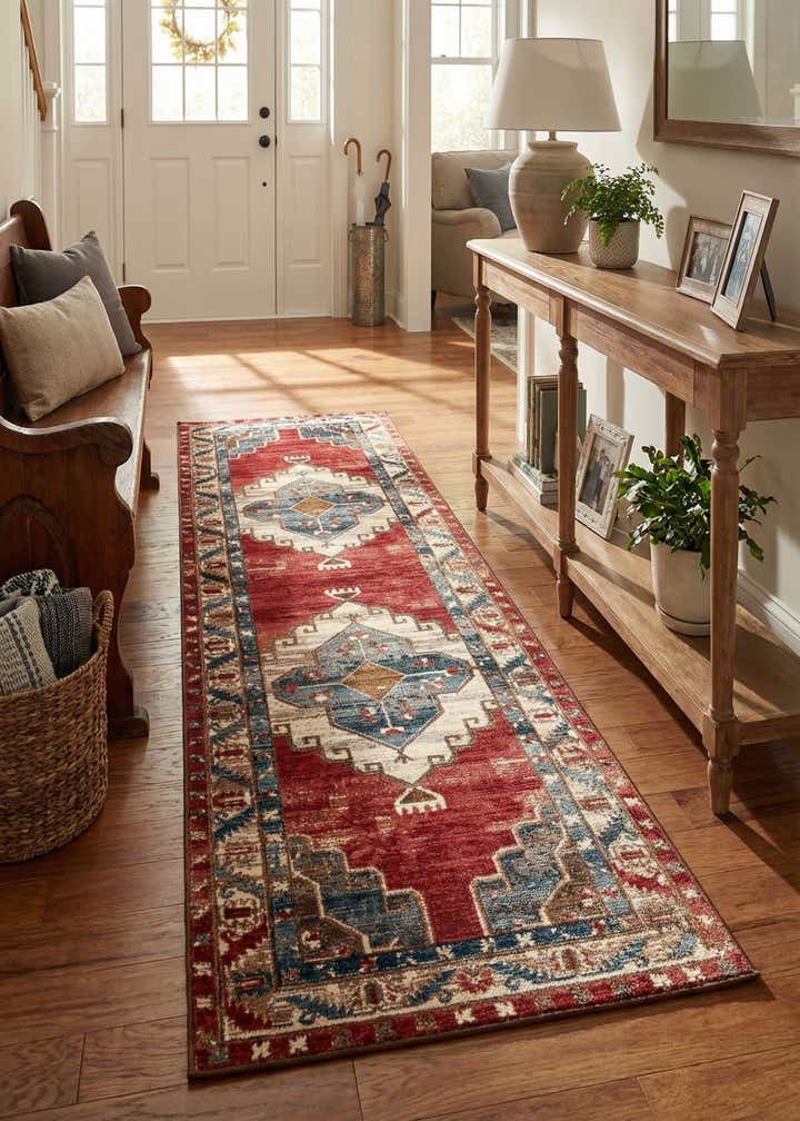 2' 7 x 10' Easy-Clean Traditional Indoor / Outdoor Runner Rug