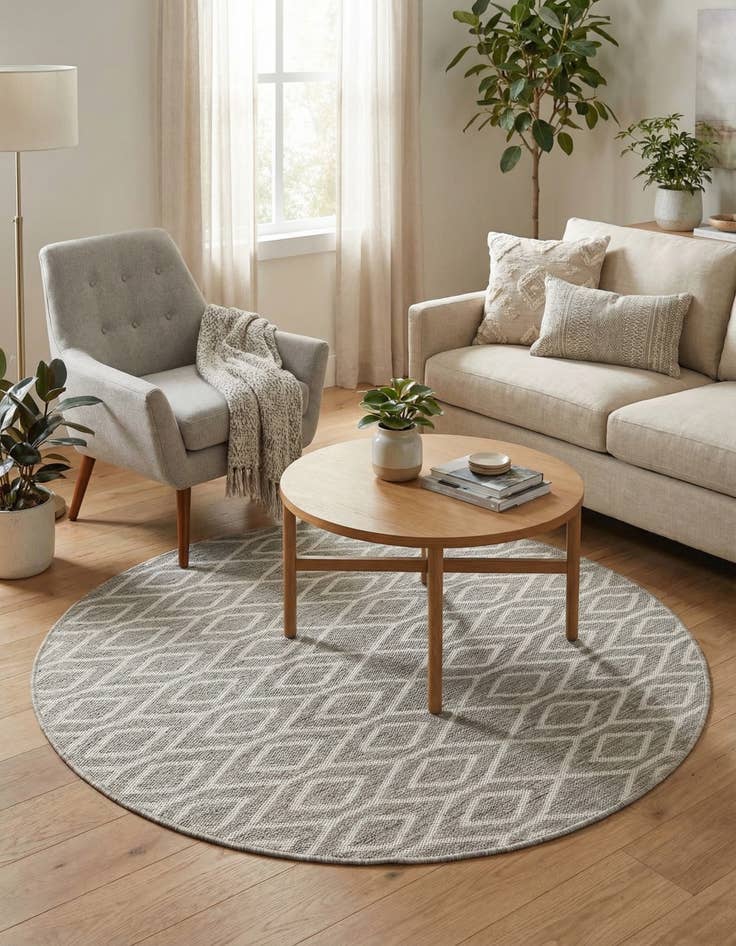 Detail image of 4' x 4'  Washable Jill Zarin Turks and Caicos Indoor / Outdoor Round Rug