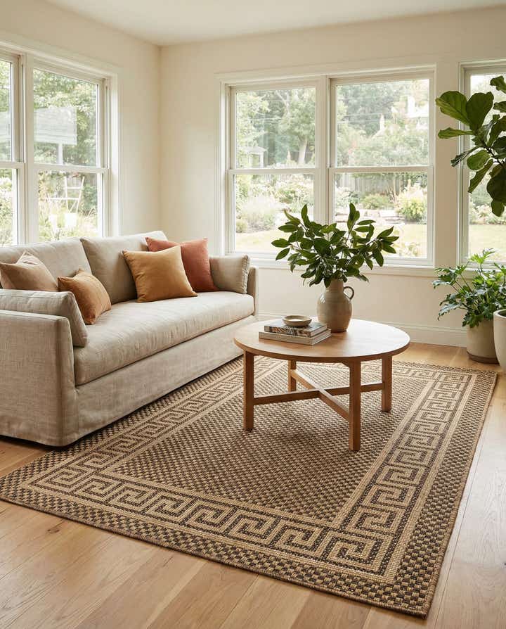4' x 6' Easy-Clean Border Indoor / Outdoor Rug