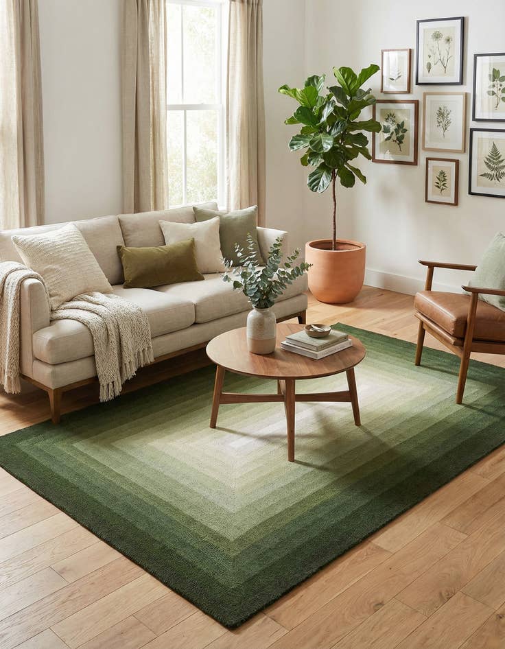 Detail image of  5' 1 x 8' Ombre Wool Rug