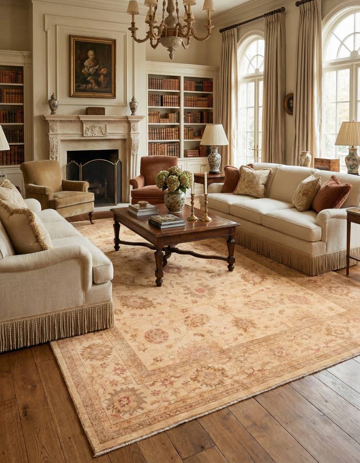 Detail image of 9' 2 x 11' 10  Hand Knotted Peshawar Ziegler Rug