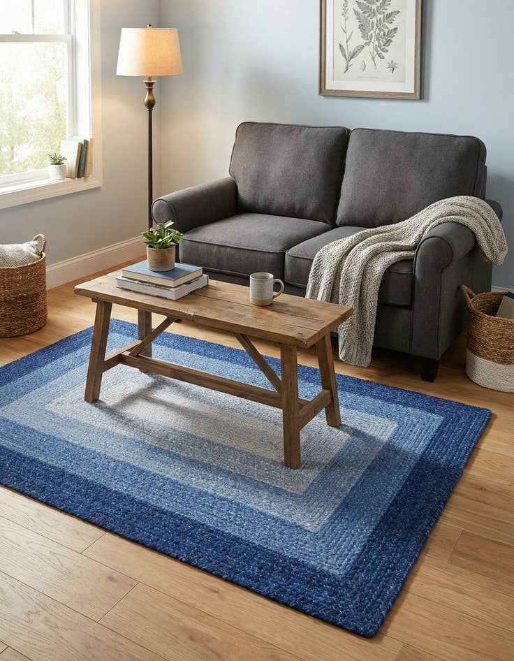 Detail image of 4' 1 x 6' 1  Hand Hand Braided Wool Rug