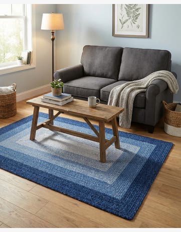 4' 1 x 6' 1 Handmade Hand Braided Wool Rug