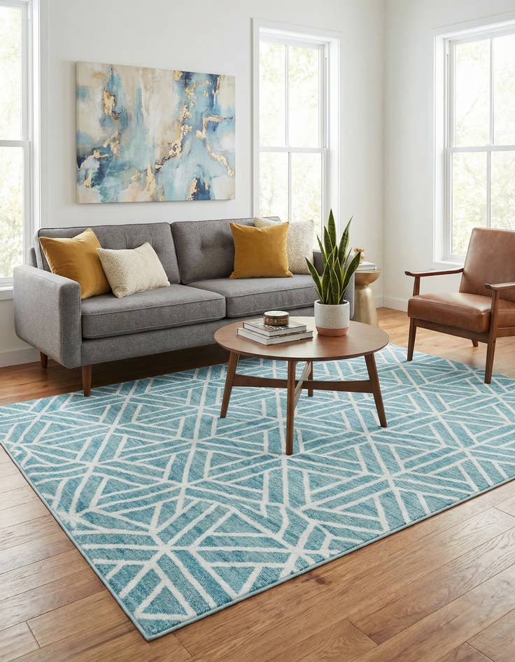 Detail image of  6' x 9' Lattice Trellis Rug