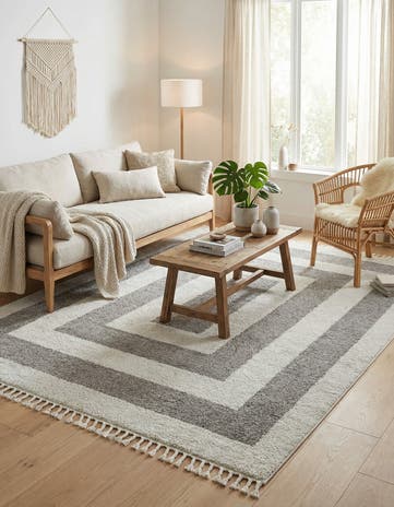 Gray Boho Rug