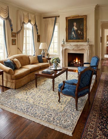 4' 11 x 7' 11 Hand Knotted Isfahan Rug