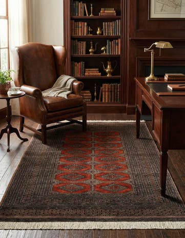 4' 1 x 6' 1 Hand Knotted Bokhara Oriental Wool Rug