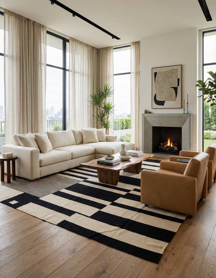 Detail image of 8' 7 x 10'  Hand Woven Kilim Modern Wool Rug