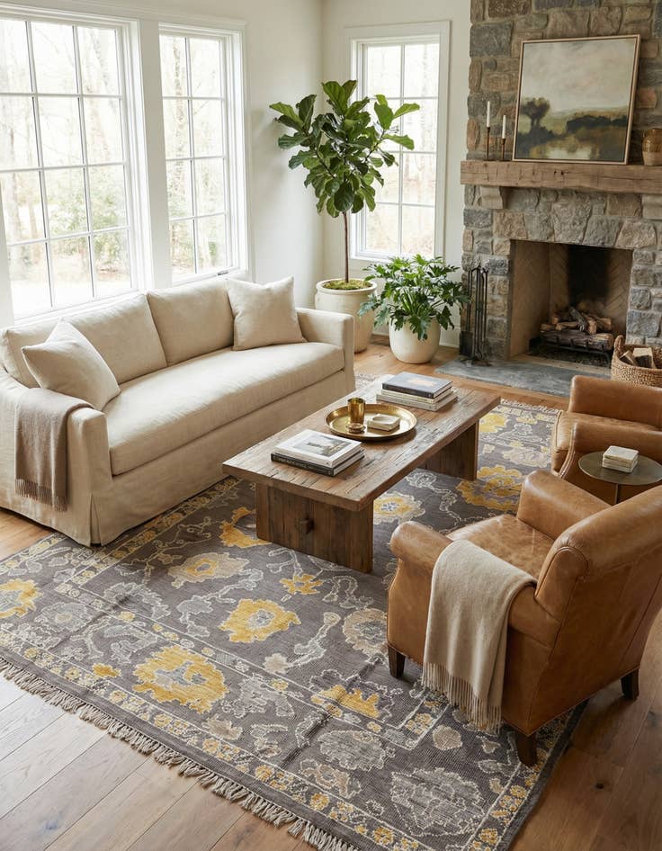 Detail image of 9' x 11' 7  Hand Knotted Oushak Wool Rug