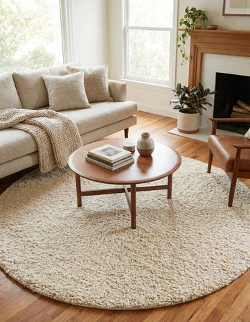 6' 1 x 6' 1 Hand Woven Haka Deluxe Shag Round Rug