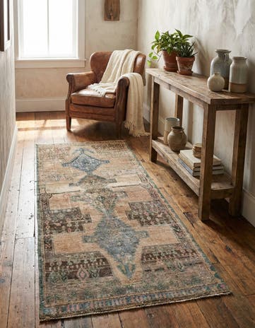 3' 1 x 7' 1 Hand Knotted Ultra Vintage Persian Wool Runner Rug
