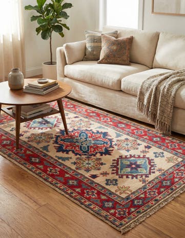 2' 9 x 4' 4 Hand Knotted Kazak Rug