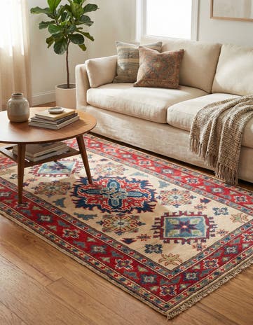 2' 9 x 4' 4 Hand Knotted Kazak Rug