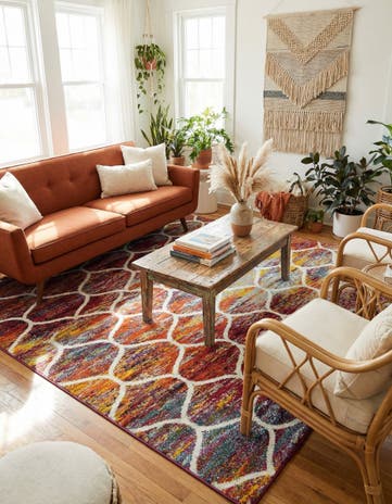 6' x 9' Lattice Frieze Rug