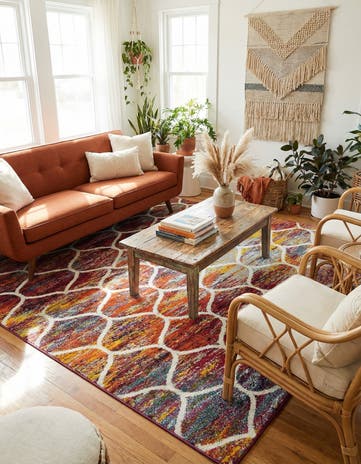 6' x 9' Lattice Frieze Rug