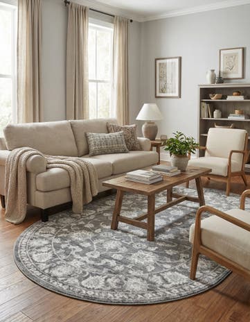 Gray Boston Oval Rug