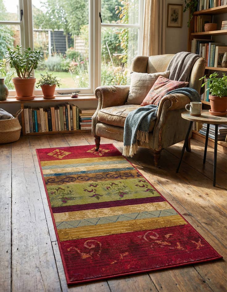 Detail image of  2' x 4'  Washable Modern Indoor / Outdoor Runner Rug