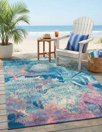6' x 9' Easy-Clean Coastal Indoor / Outdoor Rug