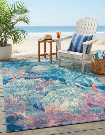 6' x 9' Easy-Clean Coastal Indoor / Outdoor Rug