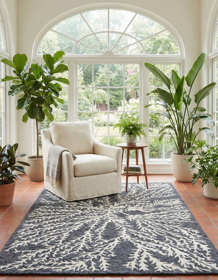 Detail image of 4' 1 x 6' Agra Wool Rug