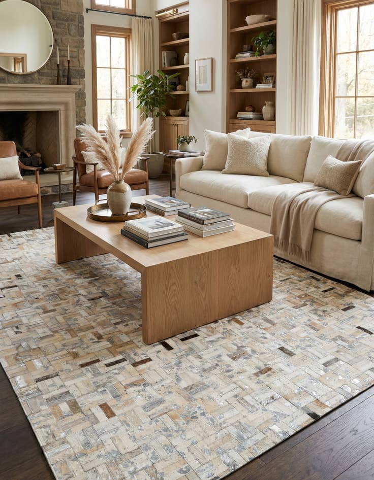 Detail image of 5' x 8' 1 Cowhide Stocks Rug