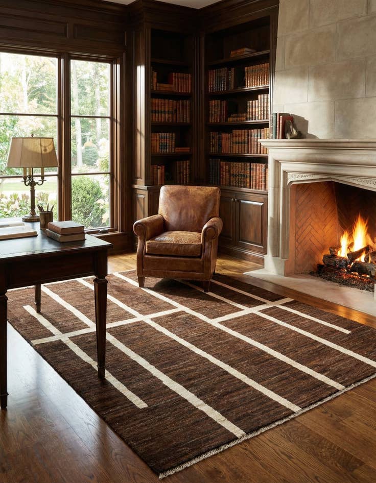 Detail image of 5' 9 x 7' 8  Hand Knotted Modern Ziegler Wool Rug