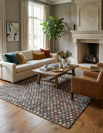 9' x 11' 7 Hand Knotted Darya Wool Rug