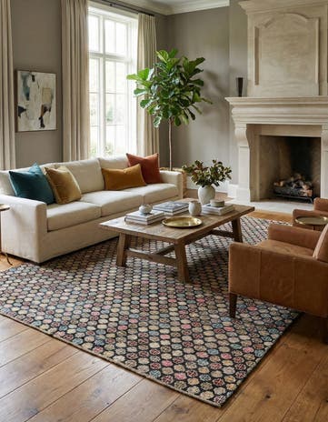 9' x 11' 7 Hand Knotted Darya Wool Rug