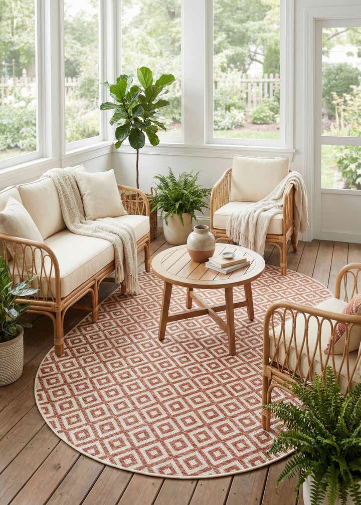5' 3 x 8' Easy-Clean Jill Zarin Costa Rica Indoor / Outdoor Oval Rug