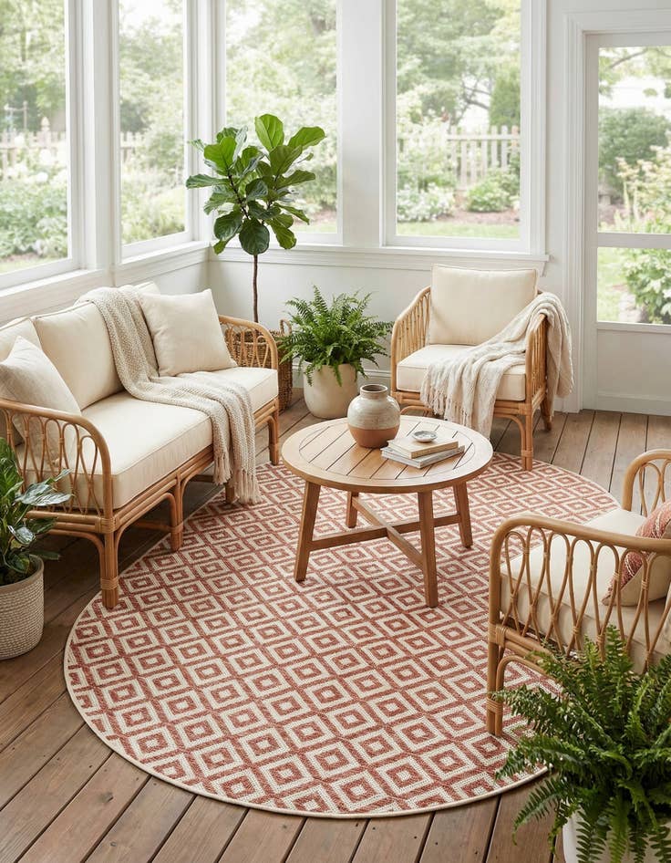 Detail image of 5' 3 x 8' Easy-Clean Jill Zarin Costa Rica Indoor / Outdoor Oval Rug