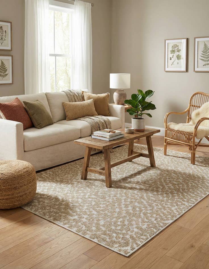 Detail image of  4' 1 x 6' 1  Washable Safari Indoor / Outdoor Rug