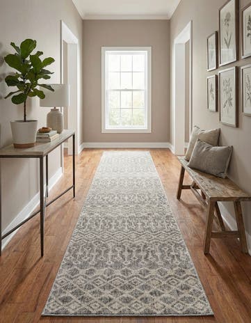 Gray Eco Trellis Runner Rug