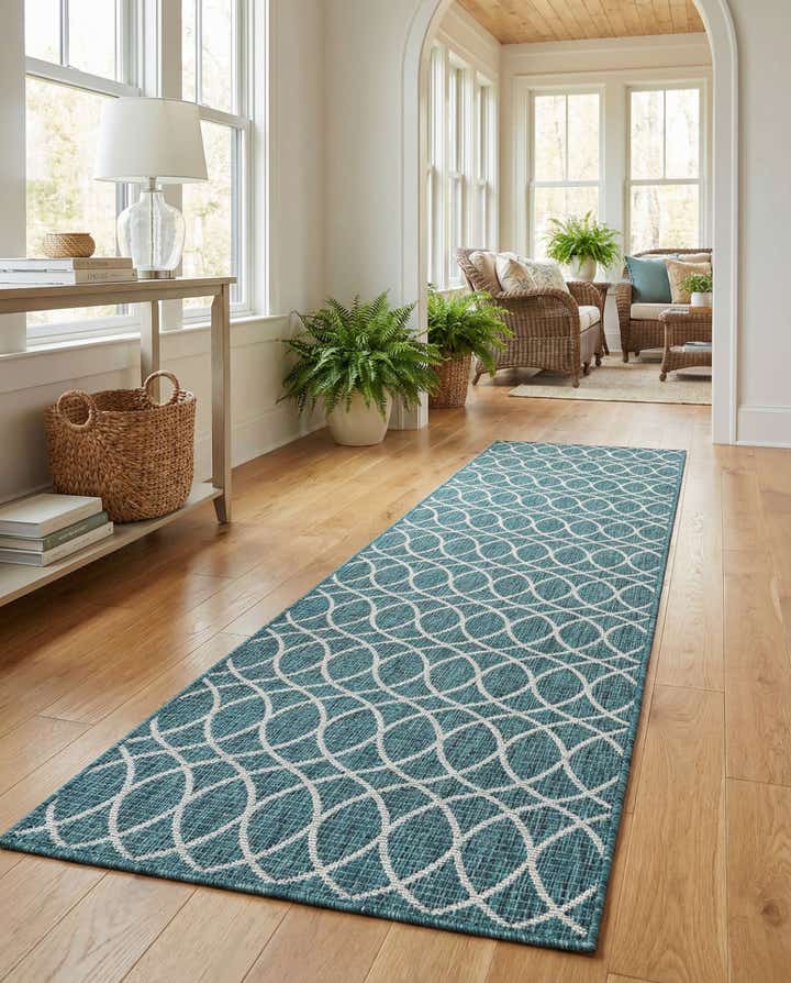 3' x 10' Easy-Clean Trellis Indoor / Outdoor Runner Rug