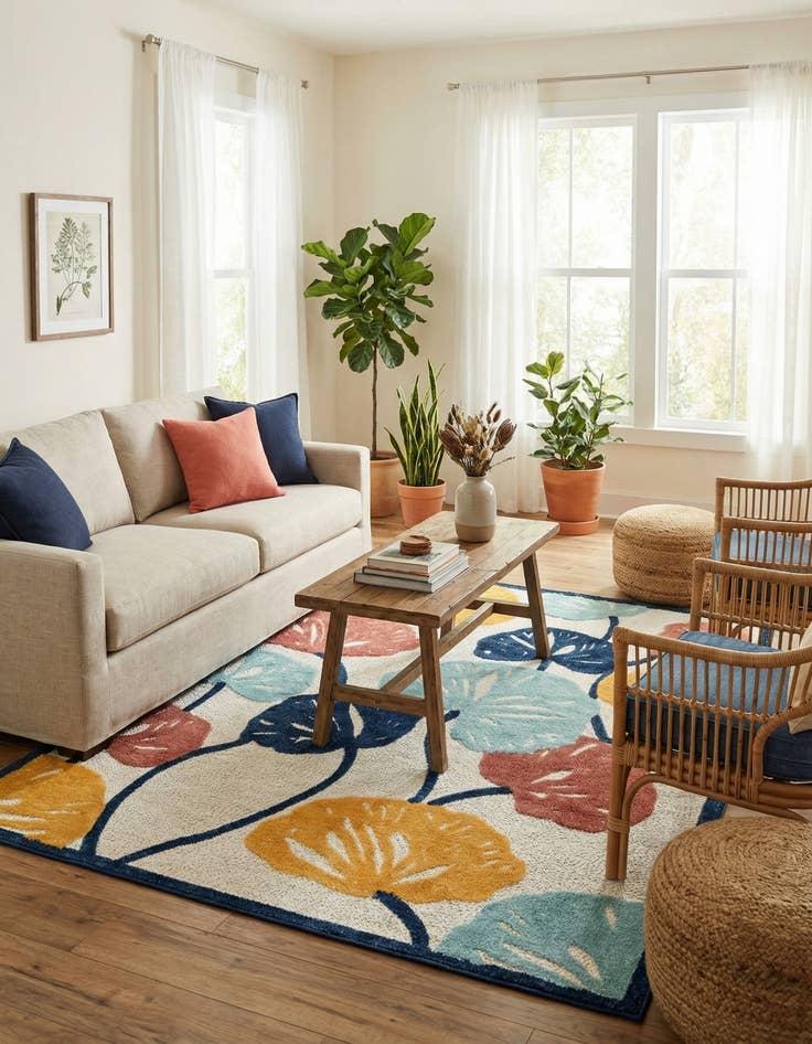 Detail image of 6' x 9'  Washable Belize Indoor / Outdoor Rug