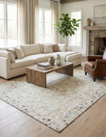 5' x 8' Cowhide Leather Rug