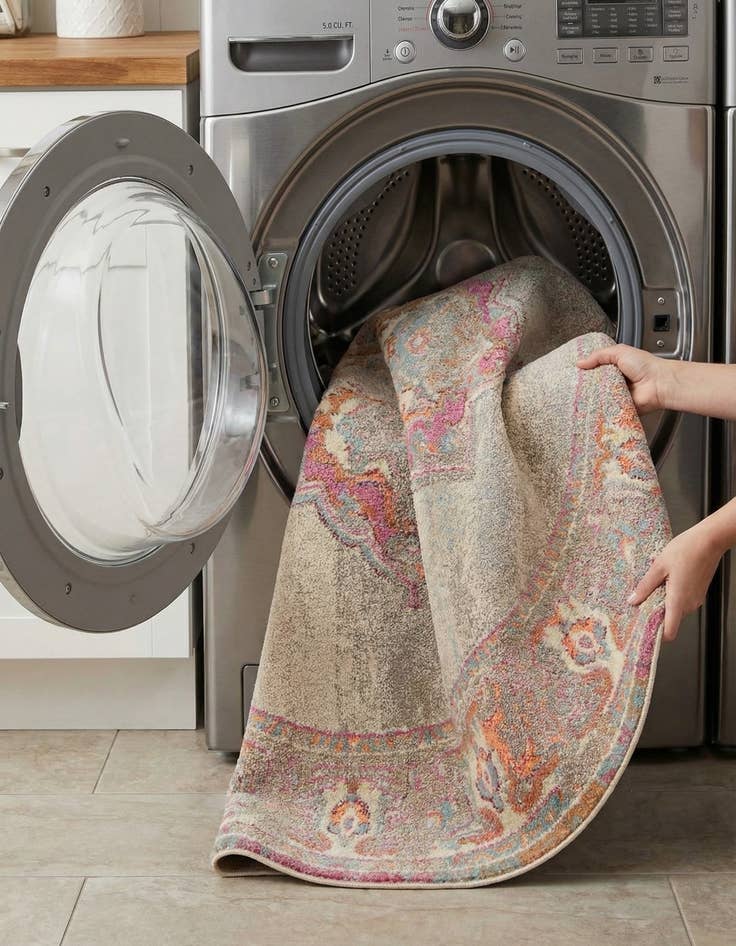 Detail image of 8' x 8'  Washable Palazzo Round Rug