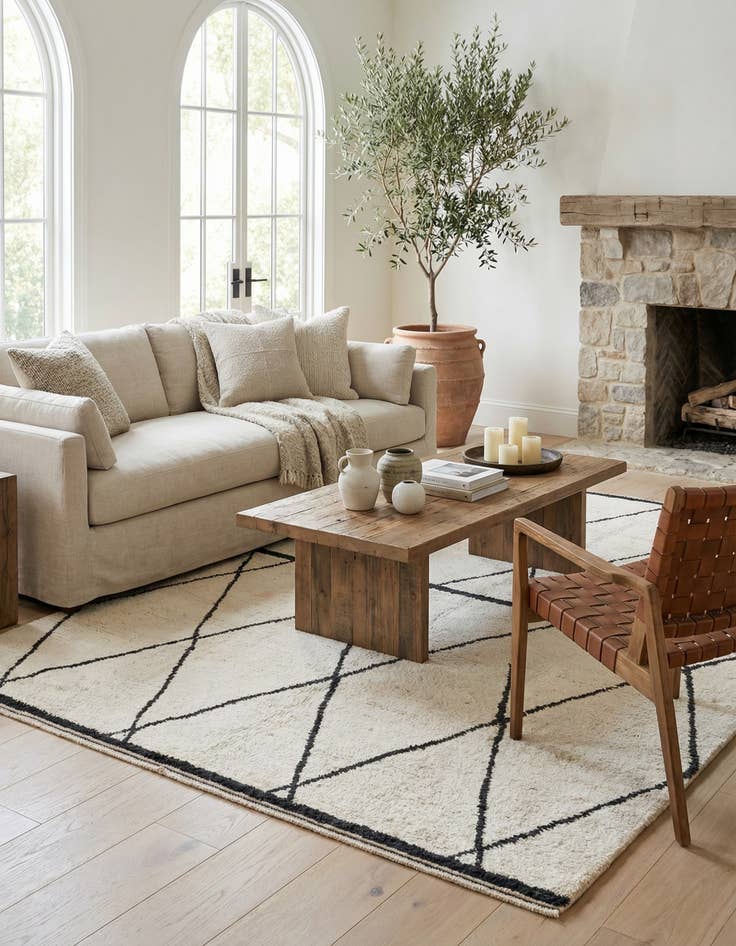 Detail image of 8' x 10' Hand Knotted Moroccan Wool Rug