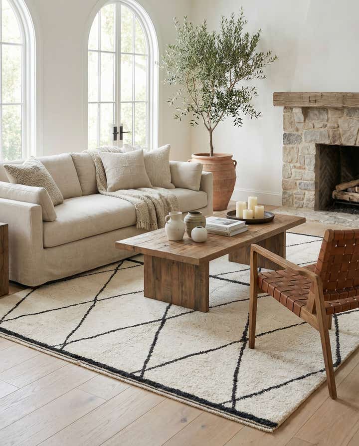 8' x 10' Hand Knotted Moroccan Wool Rug