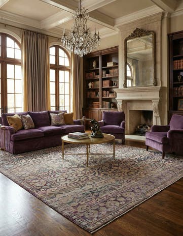9' 1 x 11' 7 Hand Knotted Kundan Rug