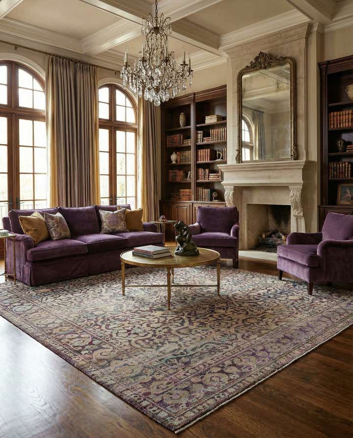 9' 1 x 11' 7 Hand Knotted Kundan Rug