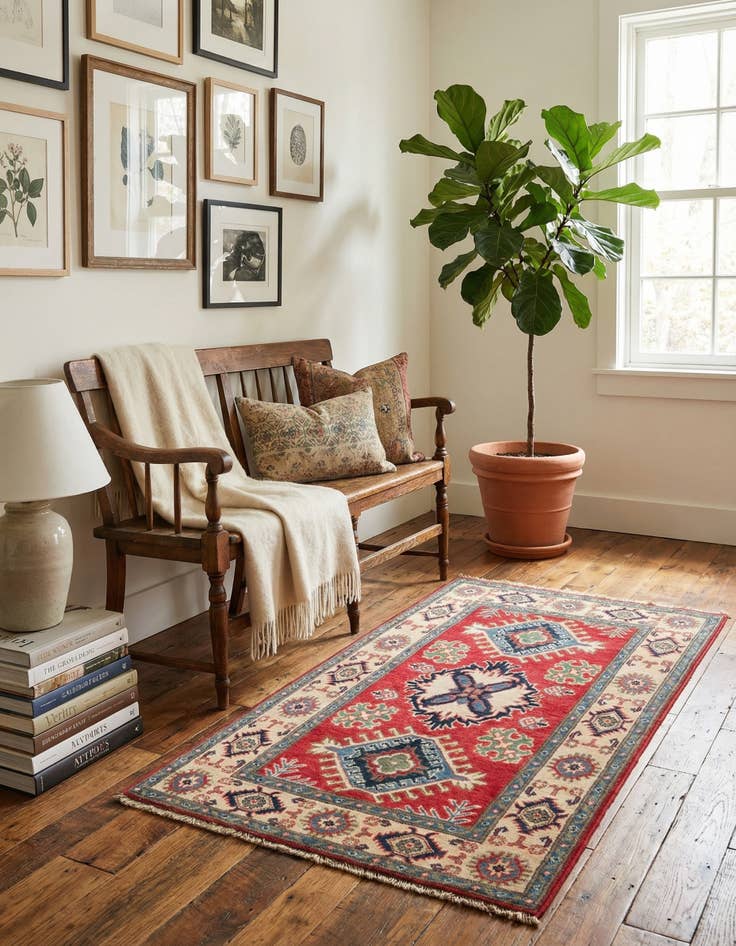 Detail image of 2' 6 x 4' 2  Hand Knotted Kazak Rug