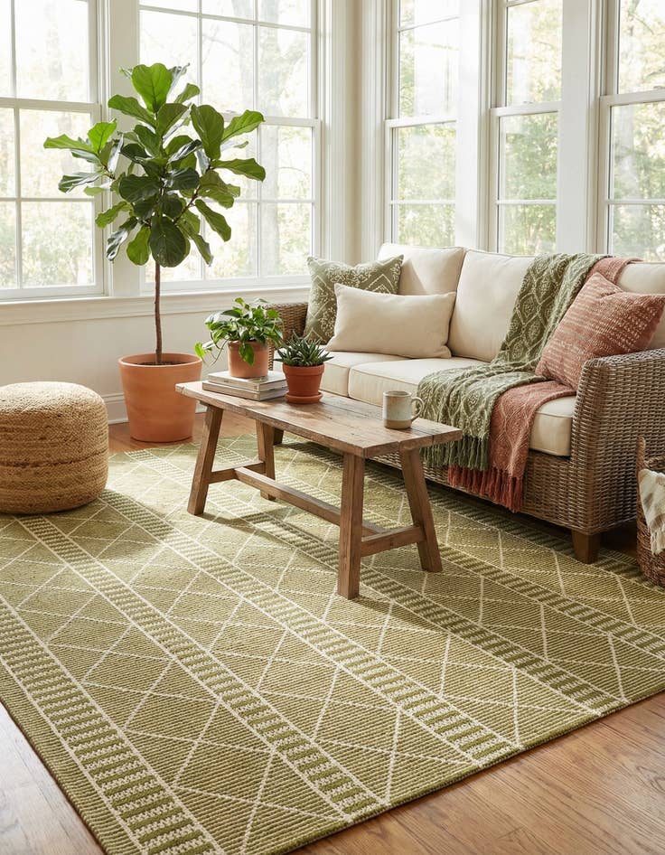 Detail image of 10' x 12'  Washable Trellis Indoor / Outdoor Rug