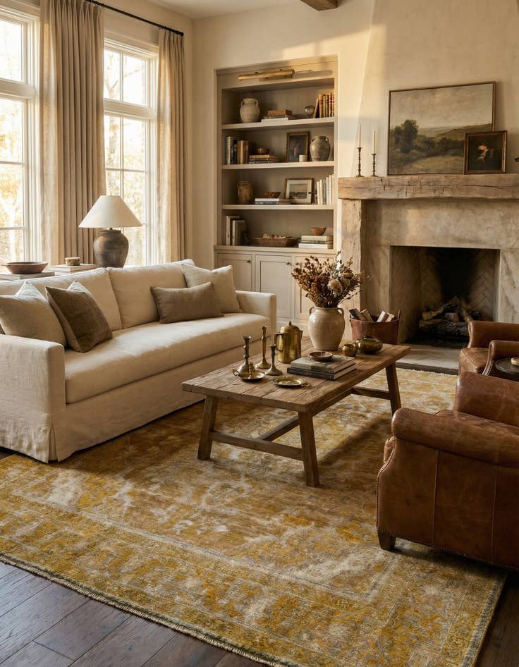 Detail image of 8' 4 x 11'  Hand Knotted Ultra Vintage Persian Wool Rug