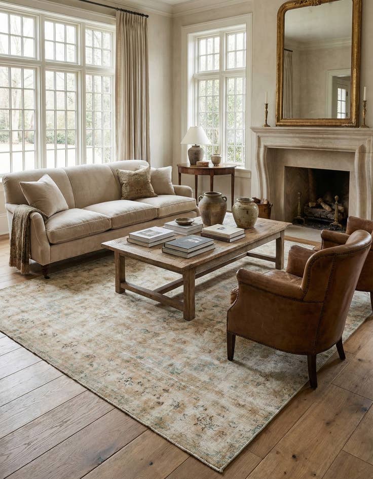 Detail image of  7' 5 x 10' 8  Hand Knotted Ultra Vintage Persian Wool Rug